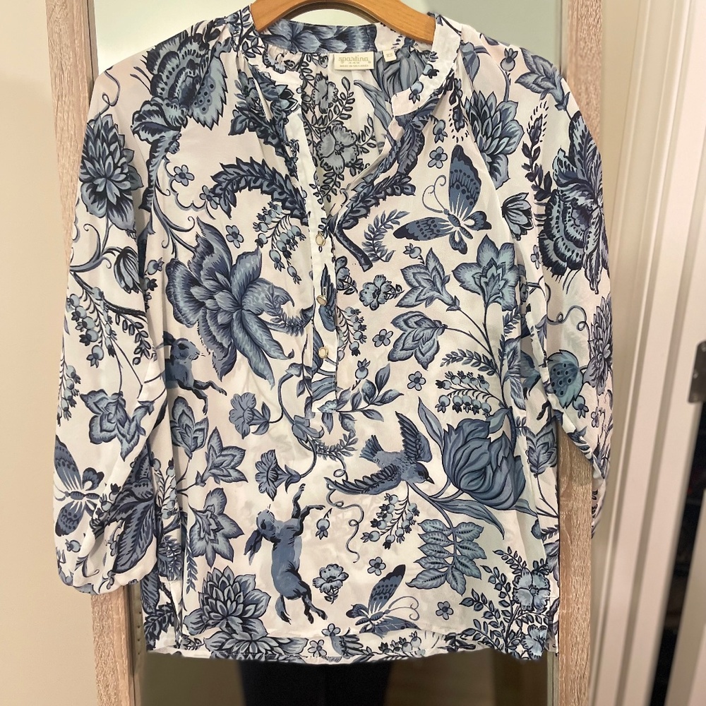 Blue printed blouse